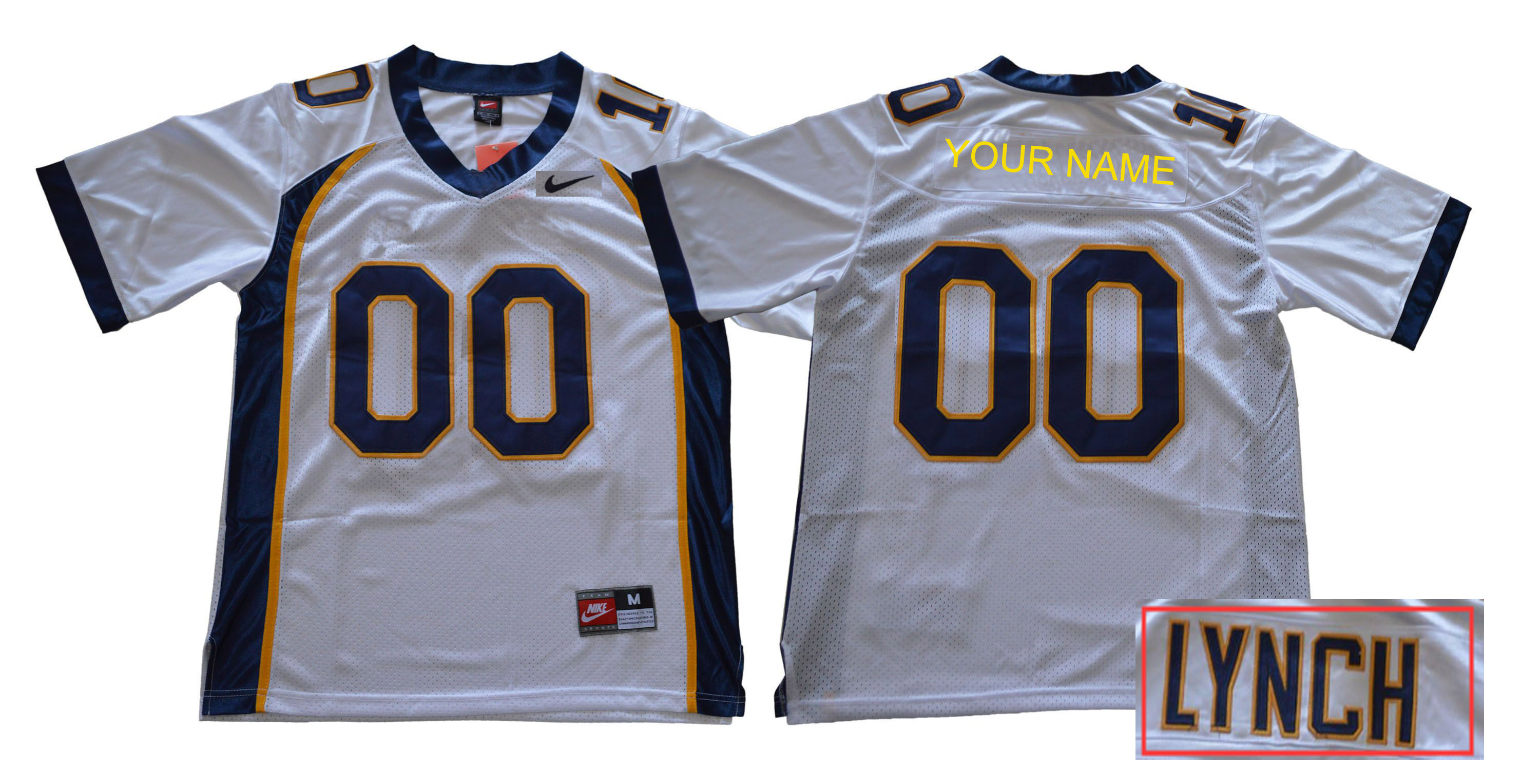 Custom Men California Golden Bears  White Nike NCAA Jerseys